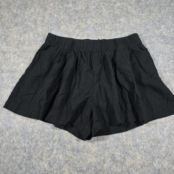 Scoop Womens Linen Blend Wide Leg Pull-On Short Black Size XL Summer Outdoors - Picture 1 of 11